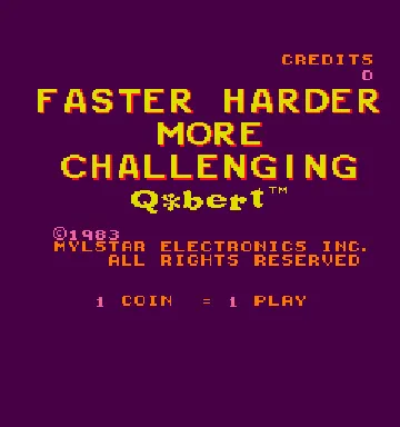 Faster, Harder, More Challenging Q*bert (prototype) screen shot title